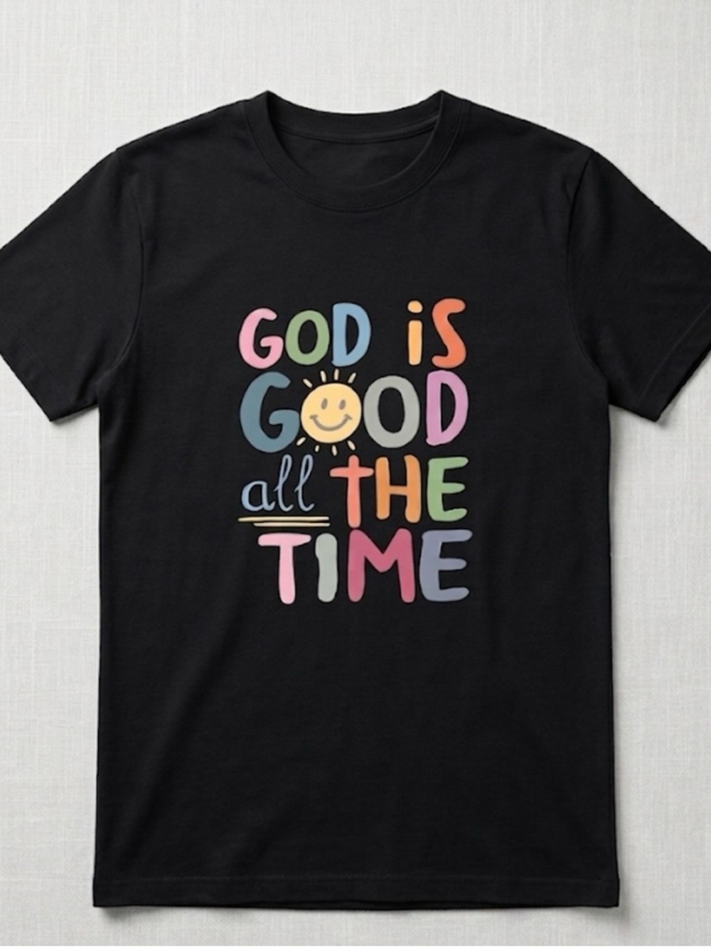 Adult 'God Is Good All The Time' Graphic Tee - Black